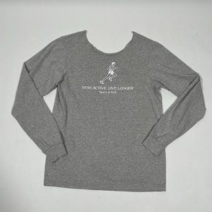 SPORTY & RICH Grey 'Stay Active, Live Longer' Tee
